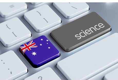 Computertastatur mit Taste „Wissenschaft" und Flagge Australiens - © Adobe Stock / xtock 
